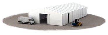 Zelthalle als 3D Visualisierung