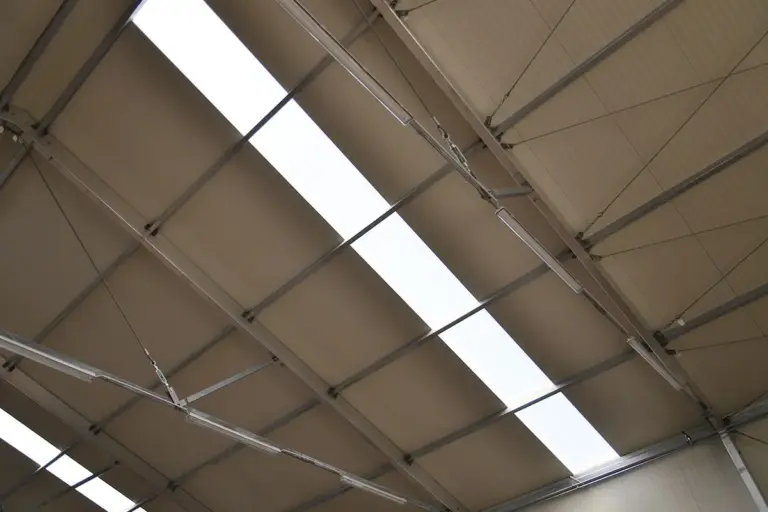 Lichtbänder im Hallendach