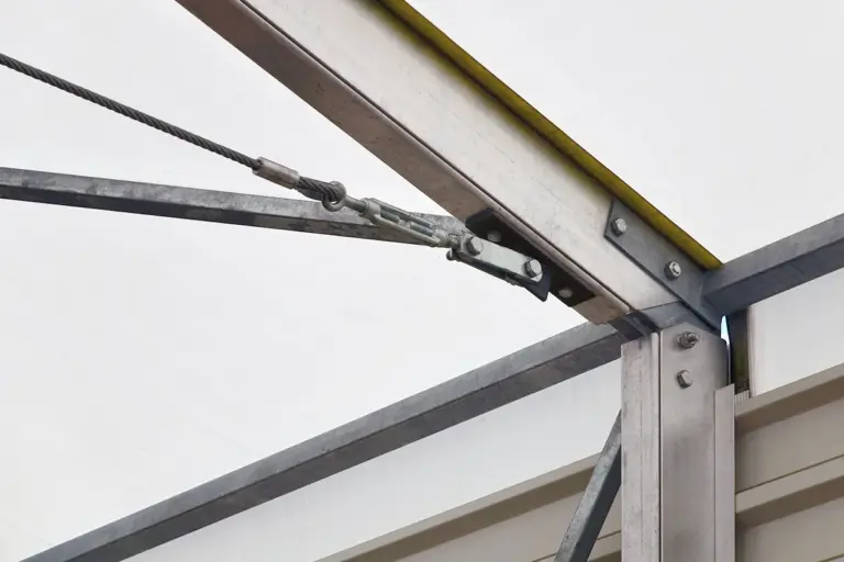 Zeltgerüst von einem Lagerzelt im Detail